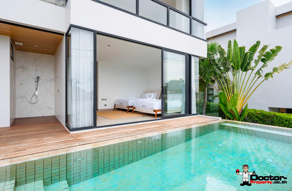 Modern 4 Bedroom Private Pool Villa with Partial Sea View in Plai Laem, Koh Samui – For Sale